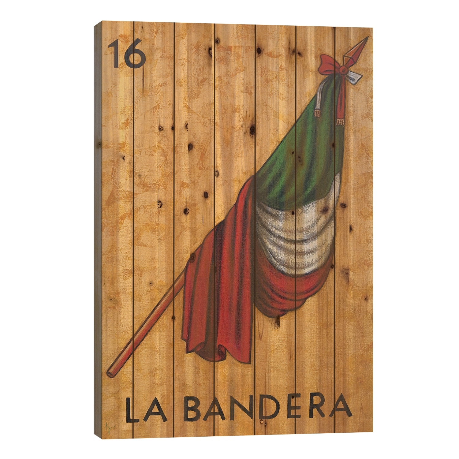 La Bandera Print On Wood by Holly Wood - Multi-Color