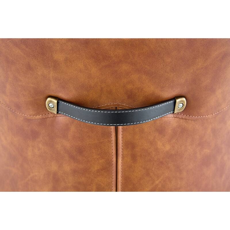 Set of 4, Oil Waxed Leather Dining Chairs with Diamond-Tufted Back