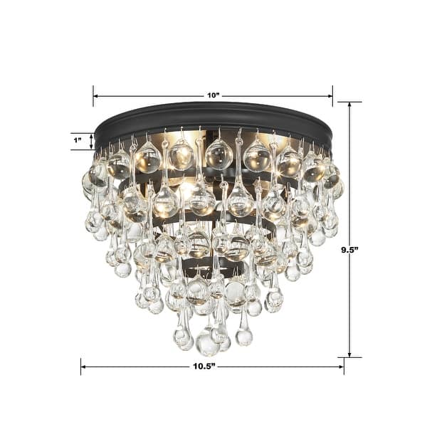 Calypso 3 Light Matte Black Ceiling Mount - 10.5"W x 9.5"H x 10.5"D