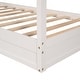 preview thumbnail 9 of 25, Wood House Bed Twin Size with Fence, Slatted Frame, Practical Design