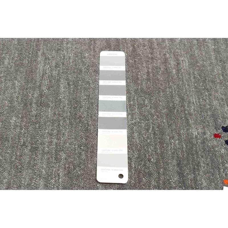 ECARPETGALLERY Hand Loomed Kashkuli Gabbeh Grey Wool Rug - 4'0 x 5'8