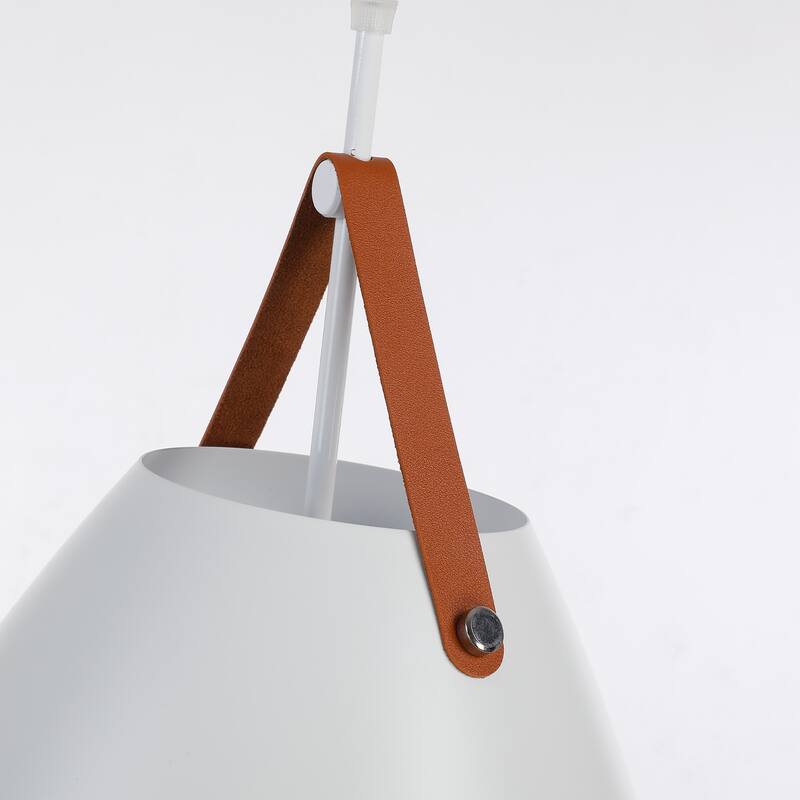 Alicia 14" 1-Light Wide Nordic Industrial-Style Strap Mini Pendant Lamp