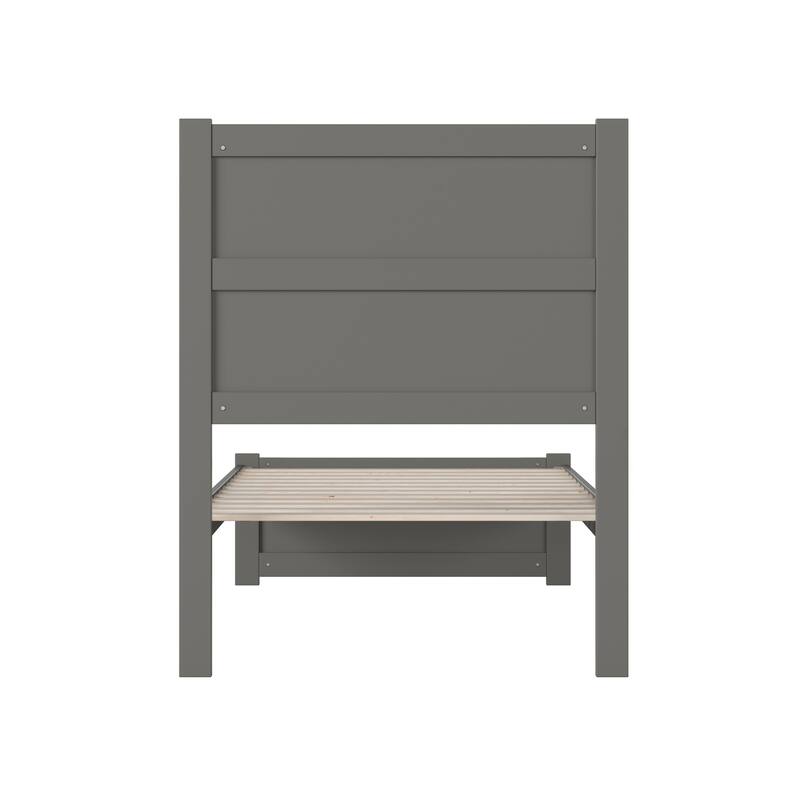 NoHo Twin Platform Bed with Matching Footboard in Grey