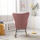 preview thumbnail 21 of 39, Velvet Armchair Wingback Comfy Rocker Chair with Thick Padded Seat for Nursery