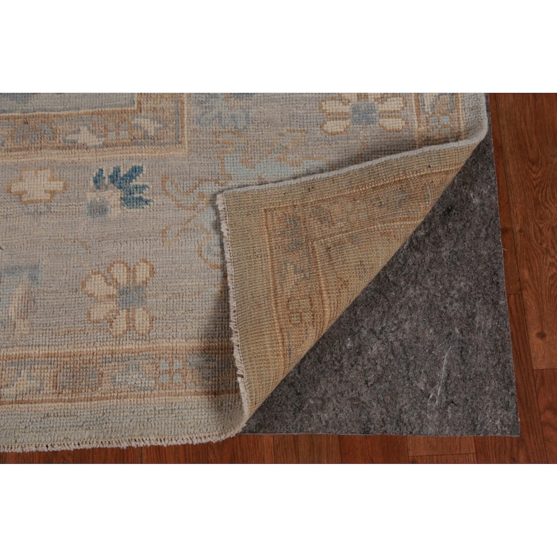 Hand Knotted Oriental 100% Wool Carpet Transitional All-Over Greys & Charcoal Oushak Area Rug - 9' 9'' X 8' 3''