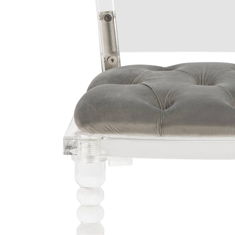 SAFAVIEH Couture Berth Clear/ Black Acrylic Dining Chair - 20" W x 16.5" L x 36" H - 20Wx17Dx36H