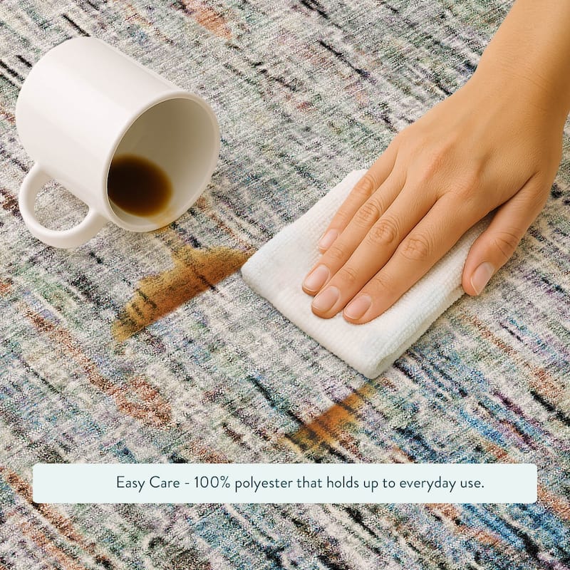 Machine Washable Indoor/ Outdoor Abstract Moxy Chantille Rug