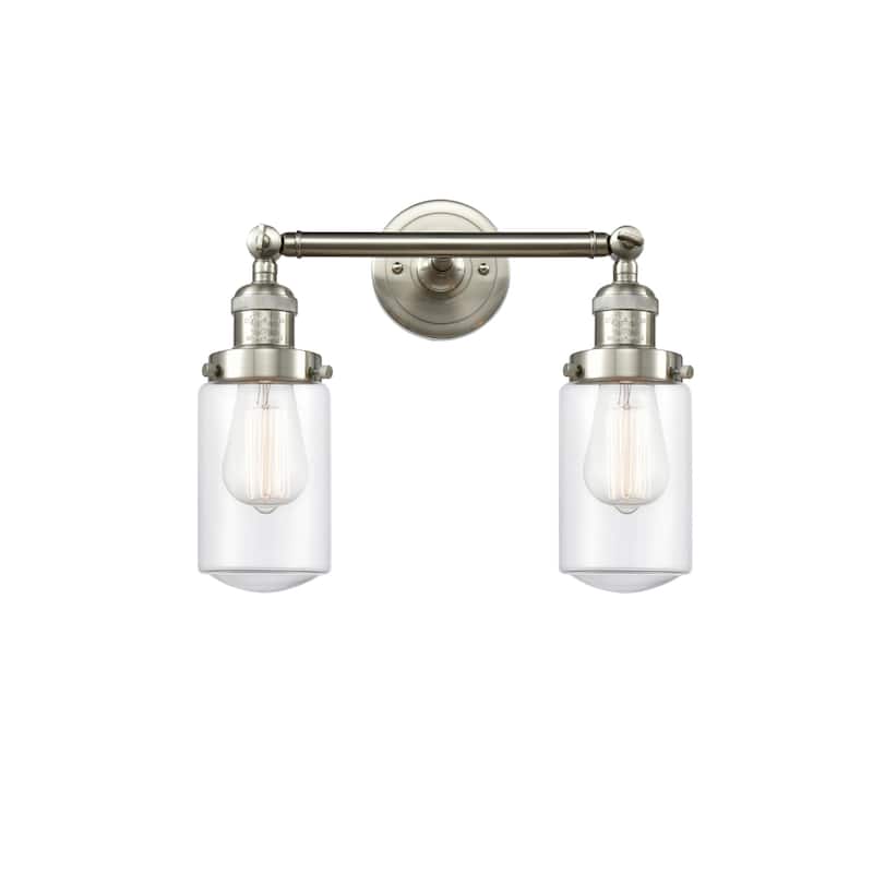 Innovations Lighting Dover 2 Light 14" Wide Bathroom Vanity Light - Brushed Satin Nickel / Clear