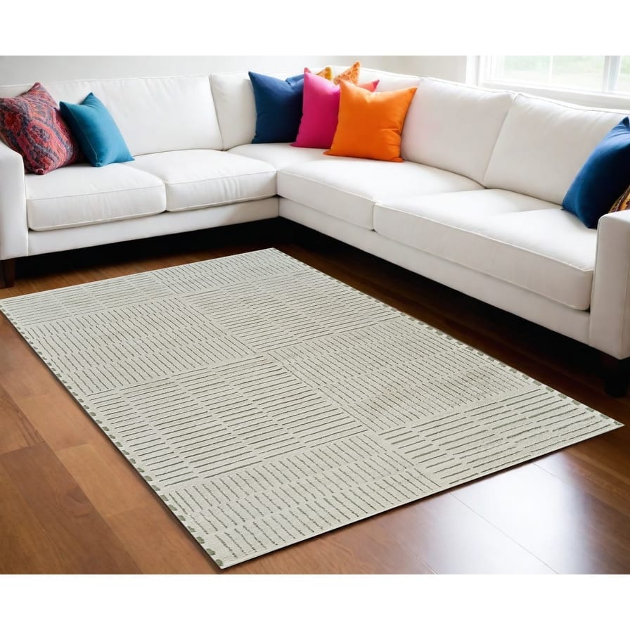 Bexi Abstract Modern Stain Resistant Soft Durable Area Rug By HomeRoots - 63.52' X '63.52' X '0.75