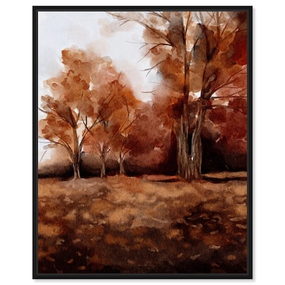Art Remedy November Landscape Framed Landscape 1 Piece Canvas Wall Art Watercolor Style