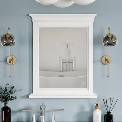 Eviva Britney 24" x 30" Rectangular White Wooden Framed Mirror