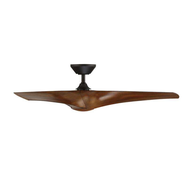 Zephyr Indoor and Outdoor 3-Blade Smart Ceiling Fan 52in with 3000K LED Light Kit and Remote Control with Wall Cradle