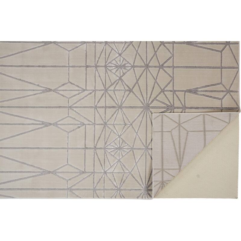 Geometric Architectural Transition Contemporary Rug