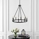 preview thumbnail 5 of 22, Gio Ring Iron Rustic Farmhouse LED Chandelier, by JONATHAN Y