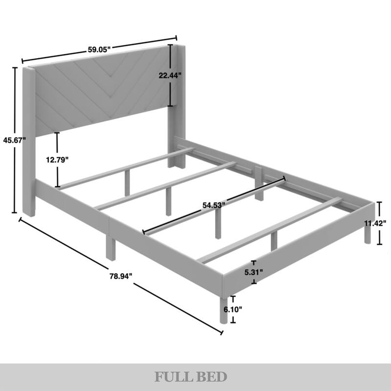 CraftPorch Shabby Chic Velvet Upholstered Bed