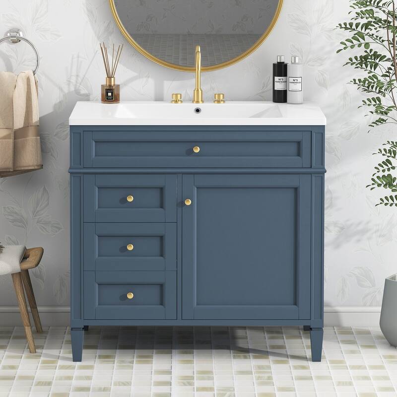 36"Wall Mounted Bathroom Vanity with Resin Sink