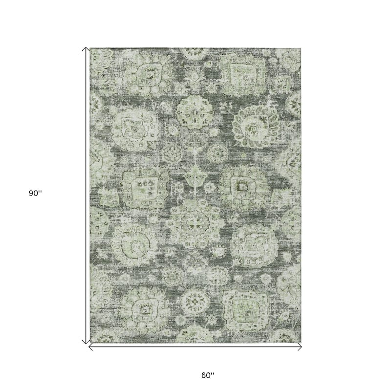 HomeRoots Floral Transitional Rectangle Outdoor Rug
