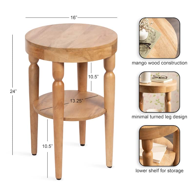 Kate and Laurel Ardentown Round Wood Side Table