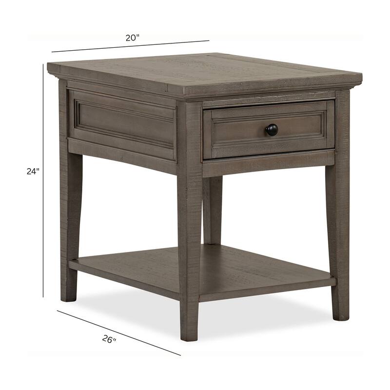 Magnussen Home Paxton Place Dovetail Grey Rectangular End Table - 20''W x 26''D x 24''H