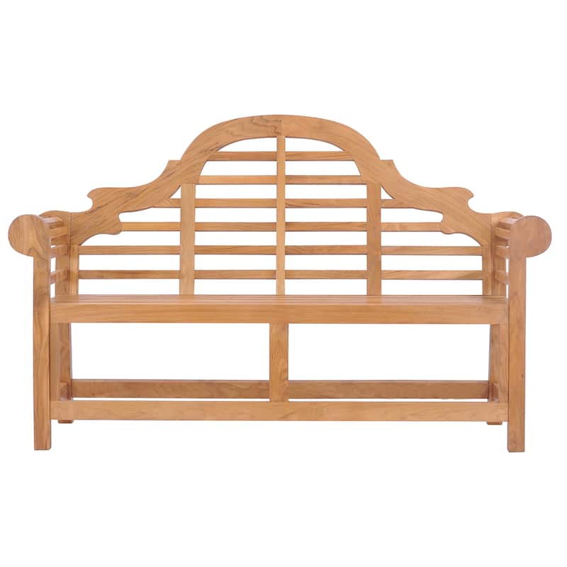 Chic Teak Lutyens Teak Wood Outdoor Garden & Patio Double Bench