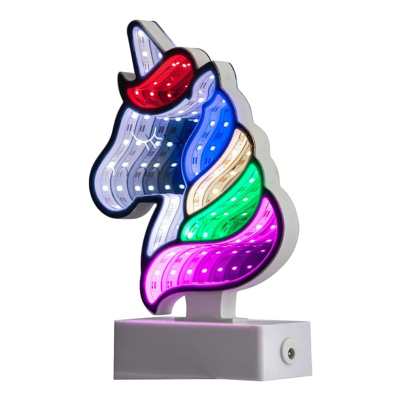 LED Lighted 3D Unicorn Infinity Mirror - 8"
