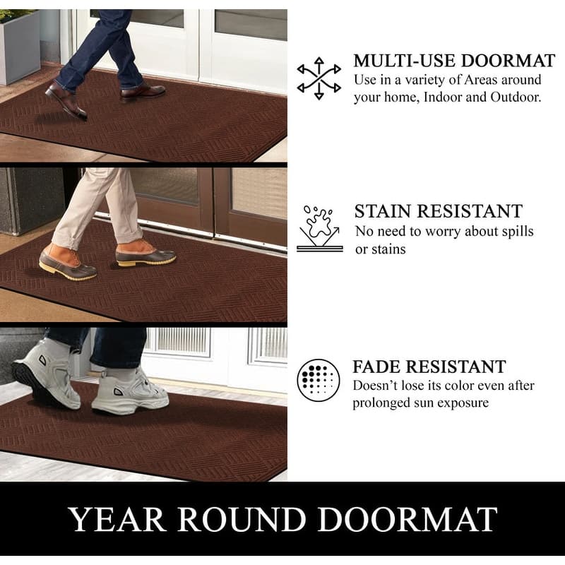 A1HC All Weather Durable Polypropylene Non Slip Backing Rubber Door Mat
