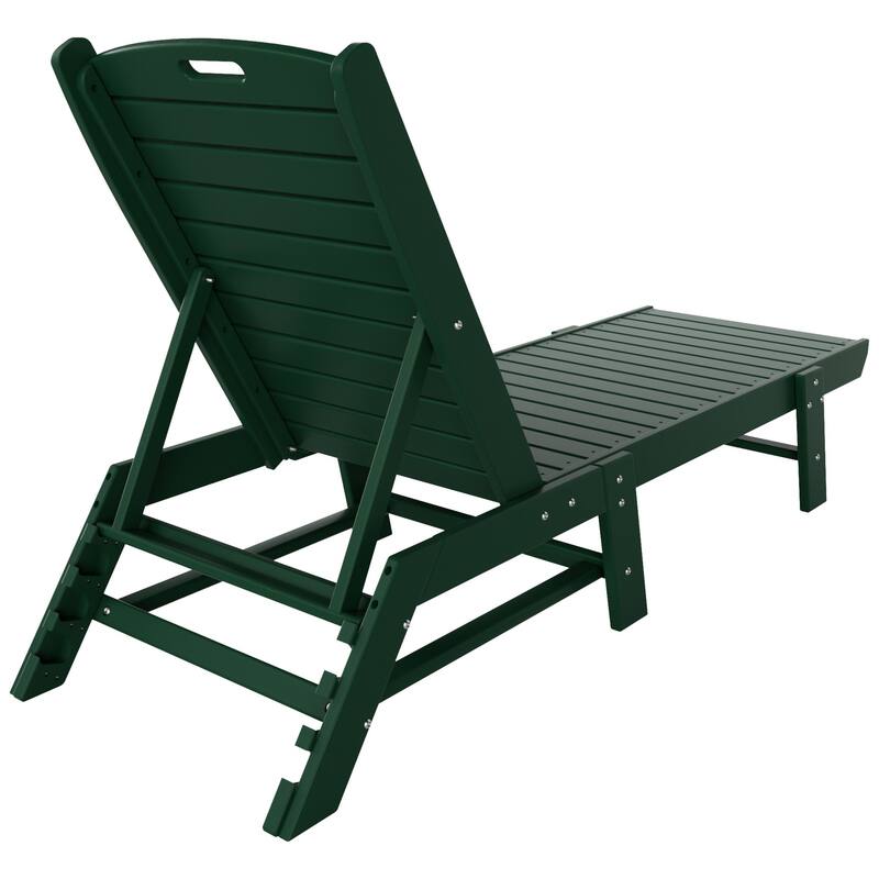 Laguna Hdpe All Weather Outdoor Patio Pool Reclining Armless Chaise Lounges With Side Table (2-Piece Set)