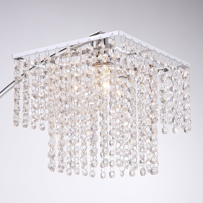 Brio 85" 3-Light Modern Crystal Arc Floor Lamp - 85