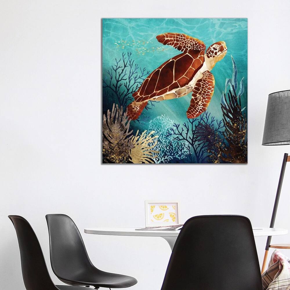 iCanvas "Metallic Sea Turtle" by SpaceFrog Designs Canvas Print