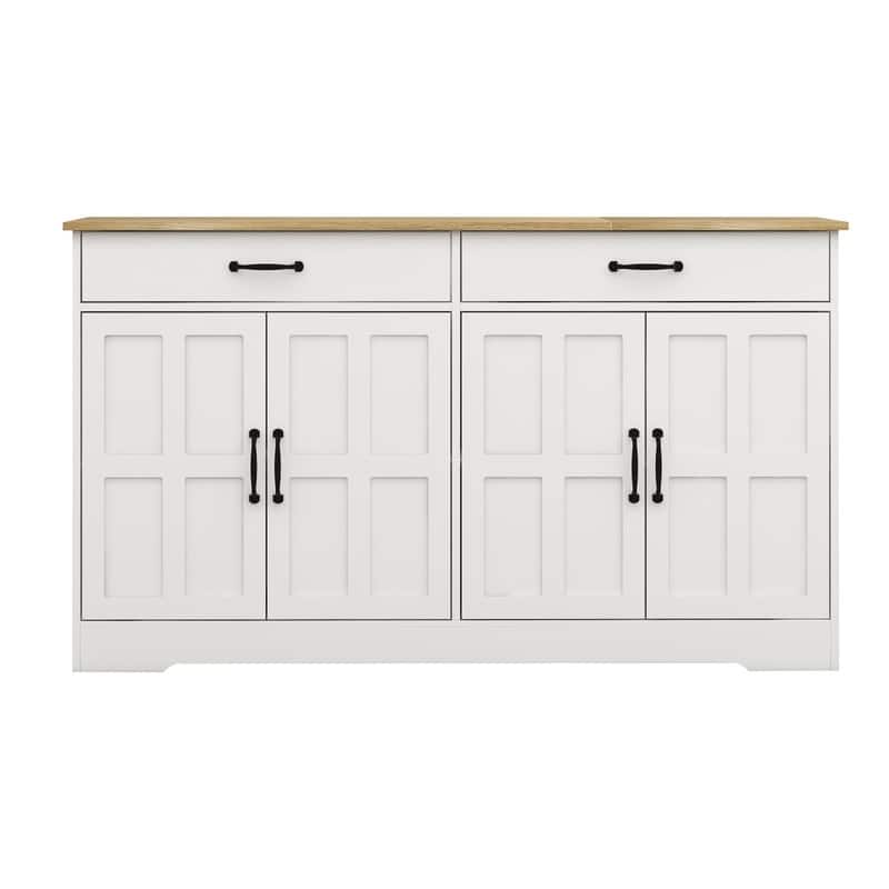 47.95" Farmhouse Style Sideboard Buffet Cabinet,Storage Cabinet with 2 Drawers and 4 Doors