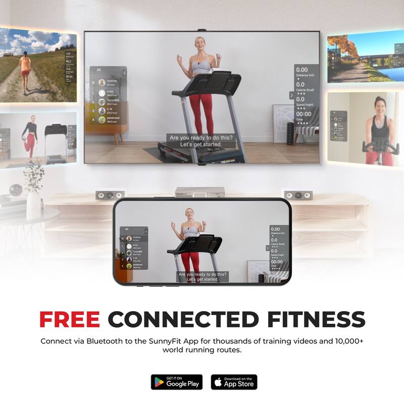 Smart Treadmill with Auto Incline, Bluetooth