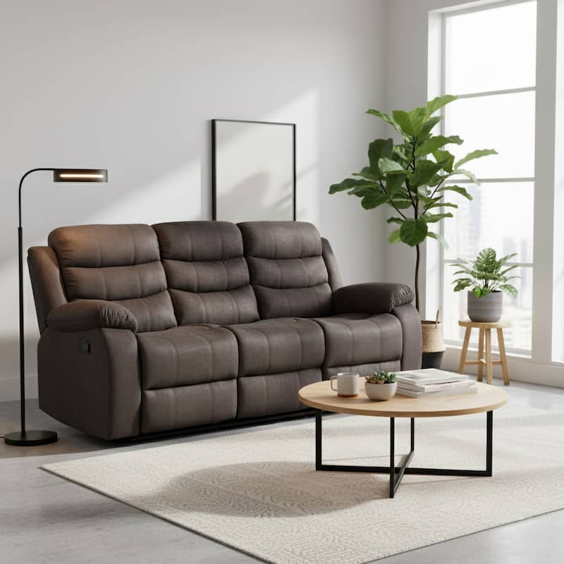 Jim Grey Upholstered Reclining Living Room Sofa