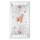 preview thumbnail 1 of 0, Pop Floral Rose Flower Girl Photo Op Fitted Crib Sheet - Blush Pink Teal Turquoise Blue Grey Boho Shabby Chic Modern Watercolor
