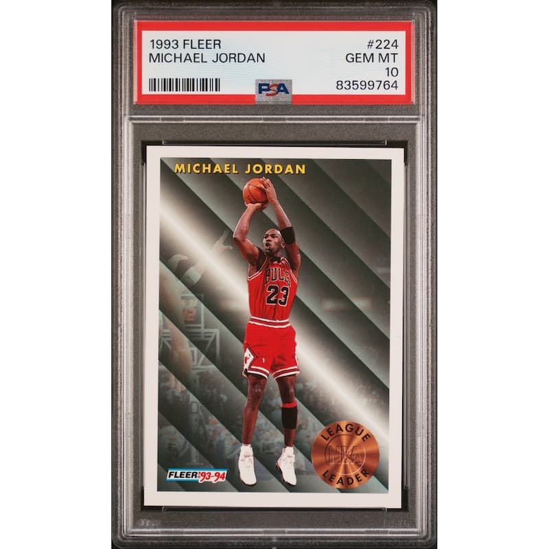 Michael Jordan 1993 Fleer Basketball Card #224 Graded PSA 10 - 8'6" x 11'6"
