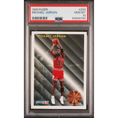 Michael Jordan 1993 Fleer Basketball Card #224 Graded PSA 10 - 8'6" x 11'6"