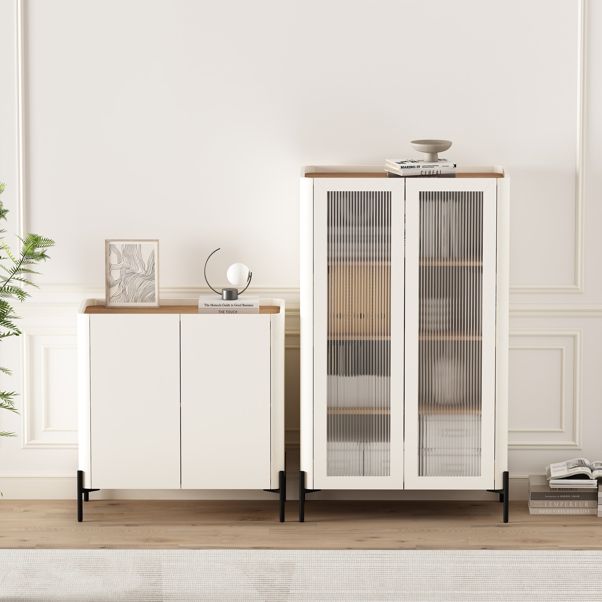 Manhattan Comfort Abbey 2-Piece Accent Storage Cabinets