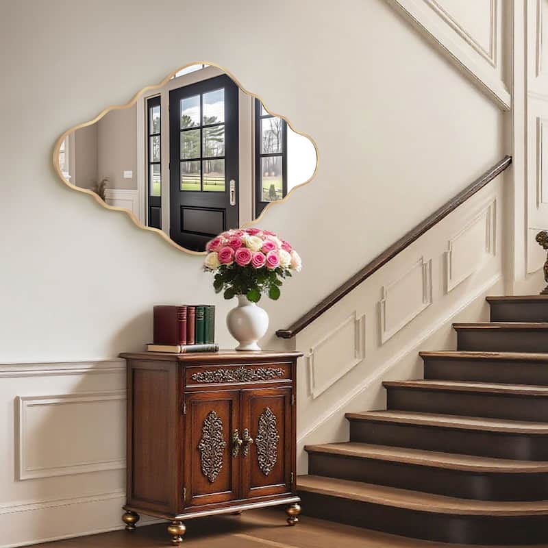 Modern Irregular Aluminum Alloy Framed Decorative Wall Mirror