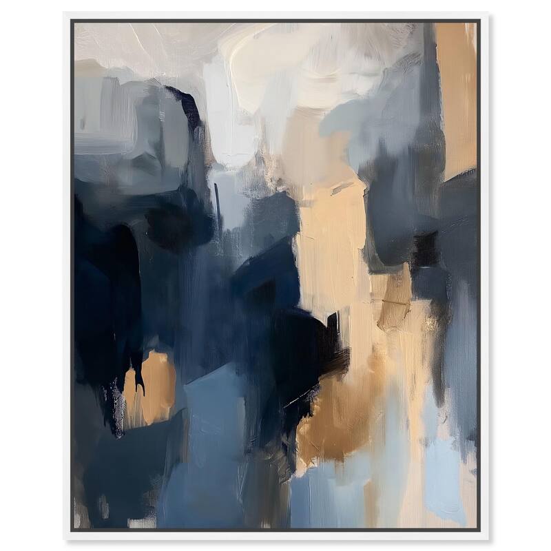Navy Beige II Canvas by Art Remedy - 16" x 20" - White