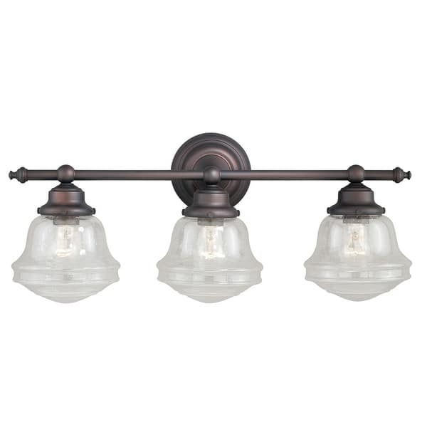 slide 2 of 6, Vaxcel Lighting Huntley 3 Light 24" Wide Bathroom Vanity Light with Oil Rubbed Bronze