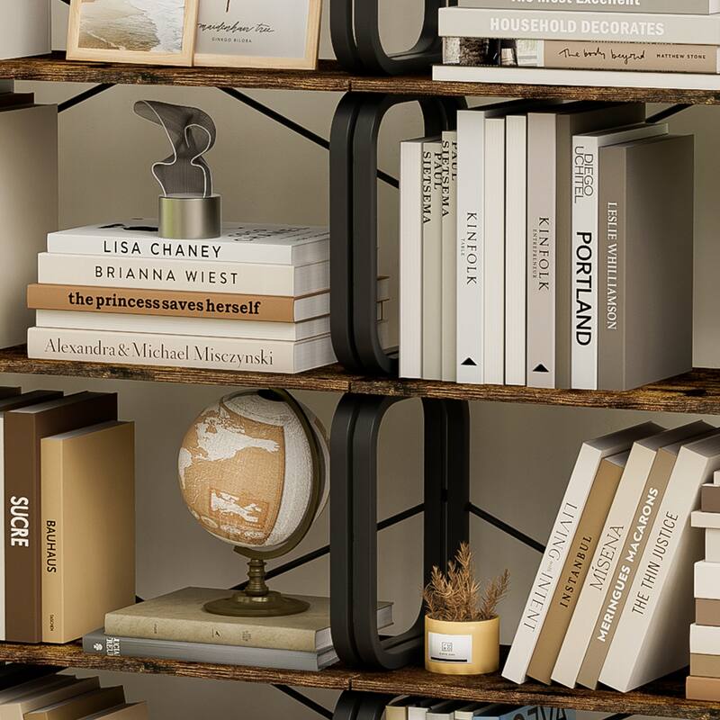 5 Tier Large Book Shelf,Bookcase Home Office Open Bookshelf,Shelves for Living Room,Office Shelf,Bookshelf with Metal Frame