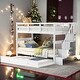 preview thumbnail 1 of 52, Stairway Twin-Over-Twin Bunk Bed with Twin size Trundle White