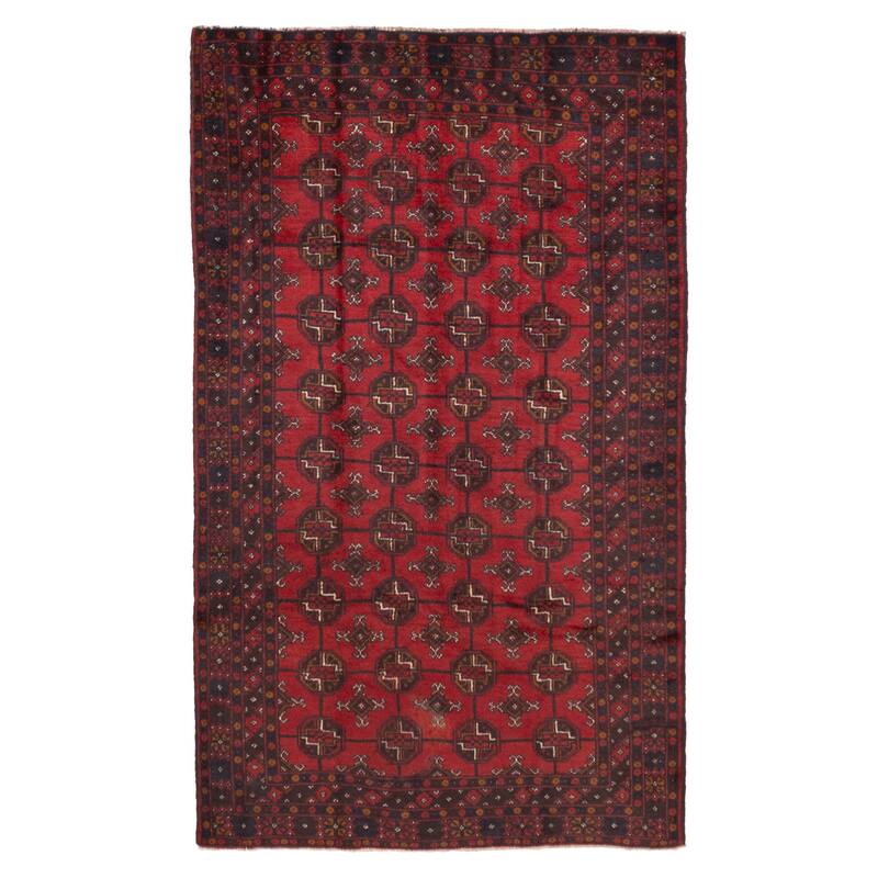 ECARPETGALLERY Hand-knotted Teimani Red Wool Rug - 3'7 x 6'2