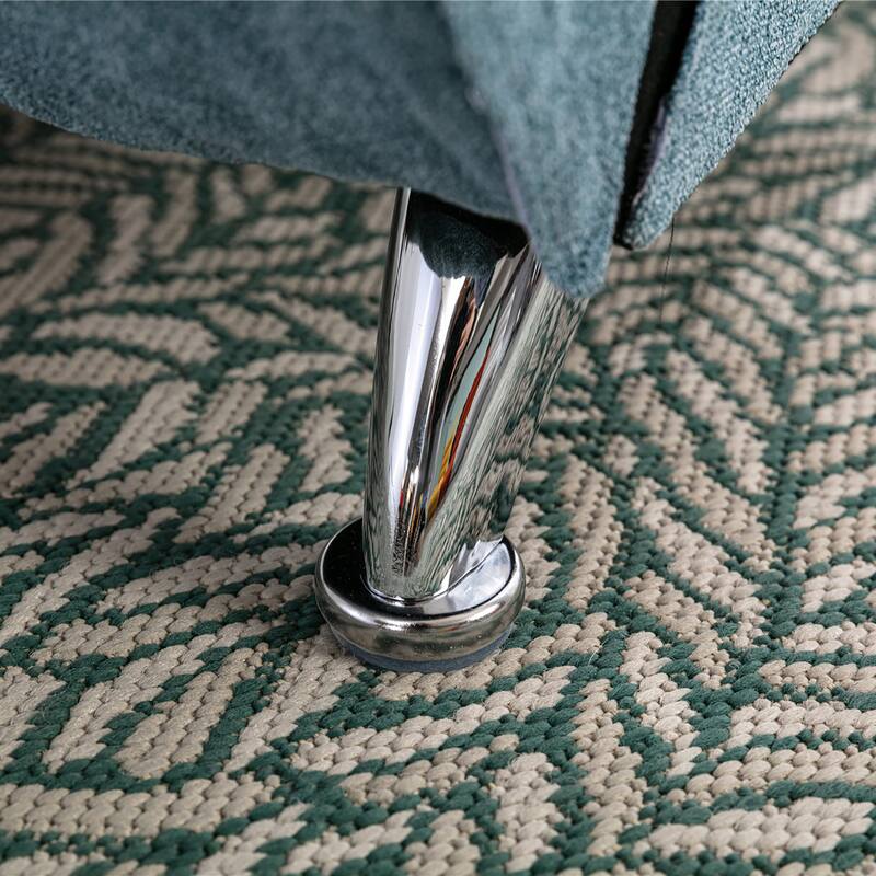 Luxury Upholstered Chaise Lounge Chair with Vibration for Relaxation, Fixed Back Fabric Leisure Recliner Sofa