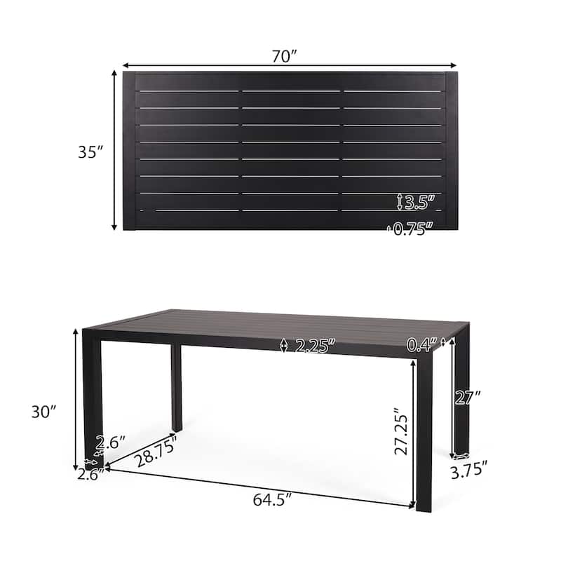 Templin Outdoor Aluminum Dining Table by Christopher Knight Home