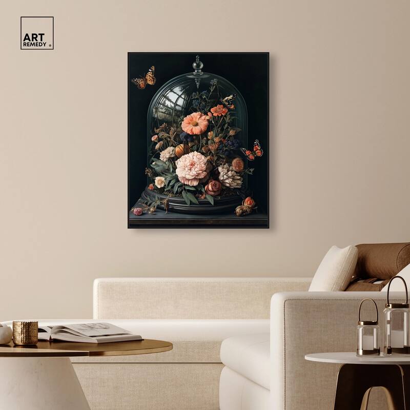Bell Jar Garden I Canvas by Art Remedy