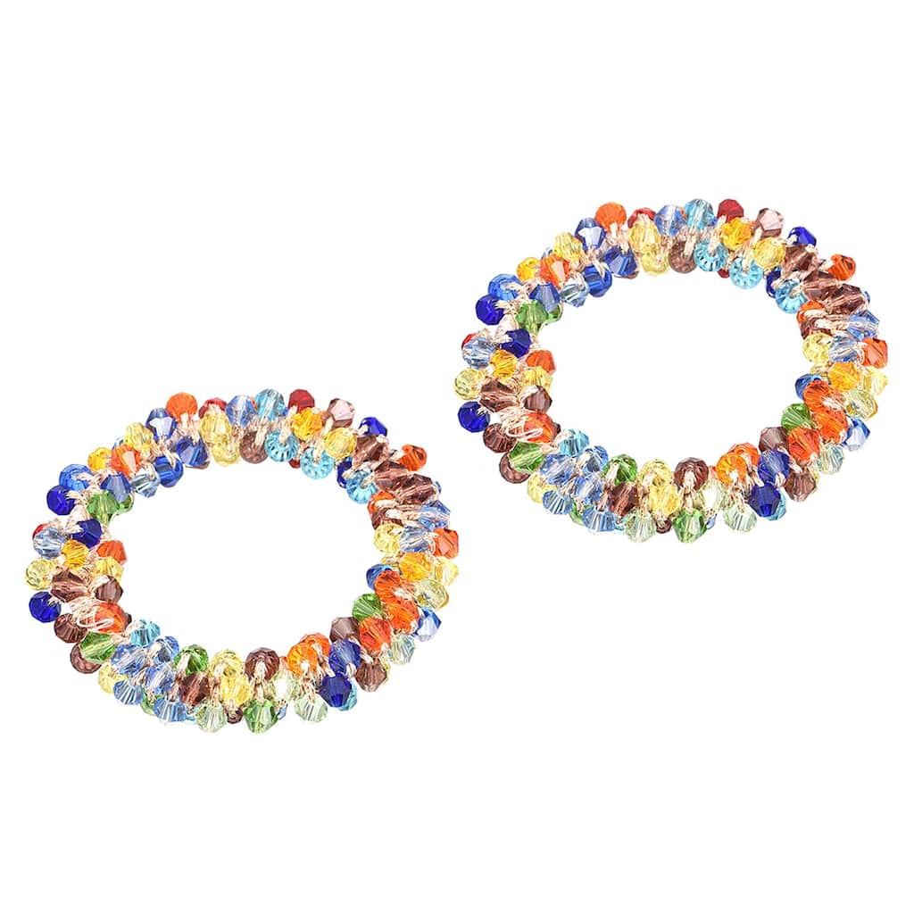 Napkin Rings, 2pcs Artificial Crystal Napkin Ring Holder Set, Multicolor - 35mm