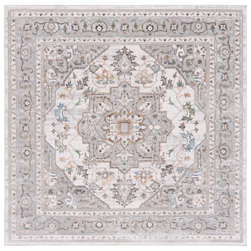 SAFAVIEH Bel Air Nara Modern & Contemporary Rug - 8' Square - Grey/Light Grey