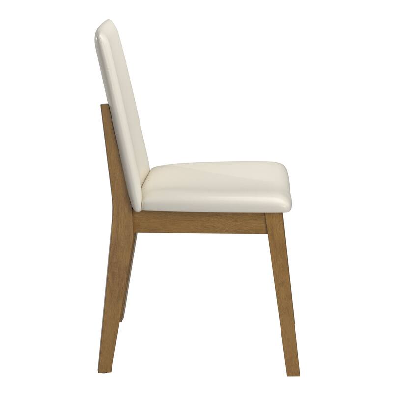 Harstad Wood Finish White Vegan Leather Dining Chair (Set of 2) by iNSPIRE Q Modern