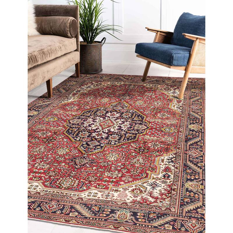 ECARPETGALLERY Hand-knotted Antalya Vintage Red Wool Rug - 6'10 x 9'9