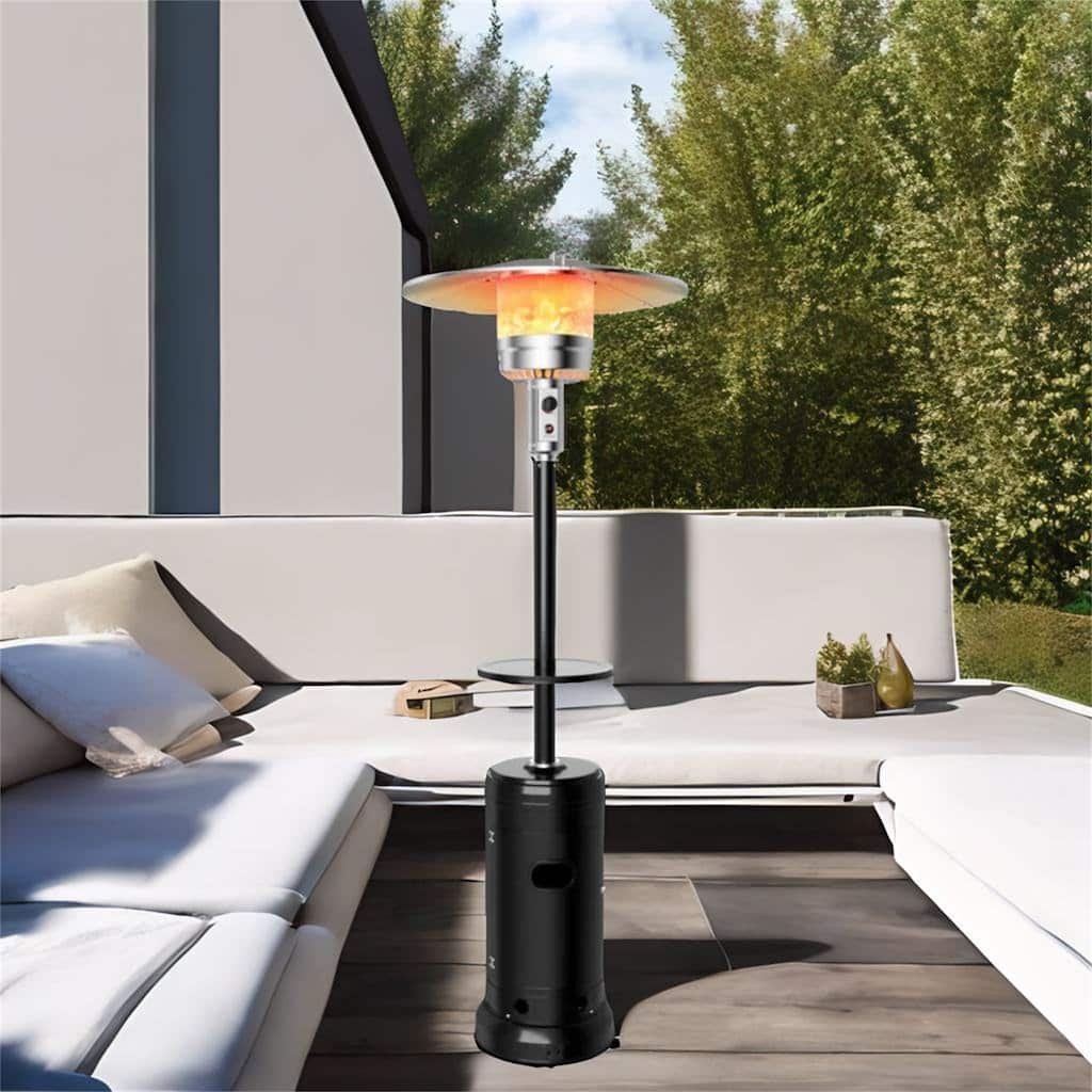 Outdoor Standing Heater with Table and Wheels